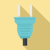 Wire plug icon, flat style vector