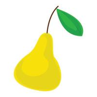 Yellow pear icon, cartoon style vector