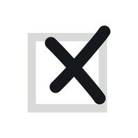 Cross in box icon, flat style vector