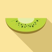 rebanada de icono de kiwi, estilo plano vector