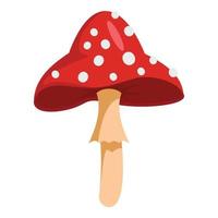 Poison mushroom icon, cartoon style vector