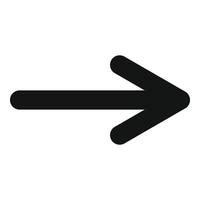 Arrow icon in black vector simple
