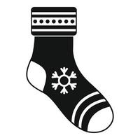 Christmas sock icon, simple style vector