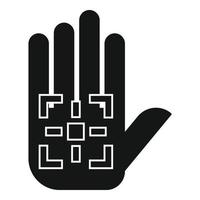 Palm biometric authentication icon, simple style vector