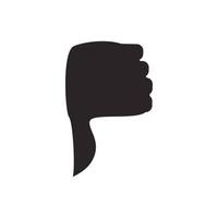 Hand with thumb down icon, simple style vector