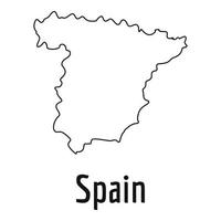 Spain map thin line vector simple