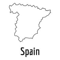 españa mapa línea delgada vector simple