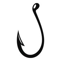 Type of fish hook icon, simple style vector