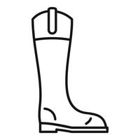 icono de bota de caballo de cuero, estilo de esquema vector