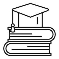 Stack books icon, outline style vector