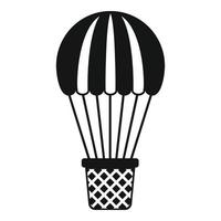 Summer air balloon icon, simple style vector