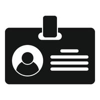 Recruiter id card icon, simple style vector