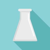 Glass flask icon, flat style