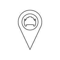 Geo taxi icon, outline style vector