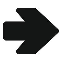 Arrow icon in black vector simple