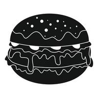 icono de hamburguesa con queso, estilo simple vector