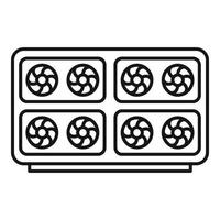 Mining farm computer icon, outline style vector