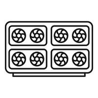 Mining farm computer icon, outline style vector