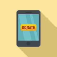 Smartphone donation icon, flat style vector