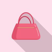 French woman bag icon, flat style vector
