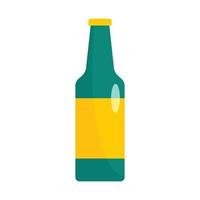 Green bottle of beer icon, flat style vector