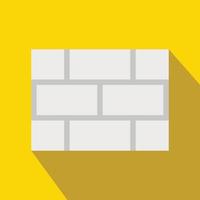 Concrete block wall icon, flat style vector