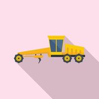 Grader machine icon, flat style vector