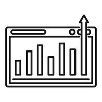 Graph chart mission icon, outline style vector