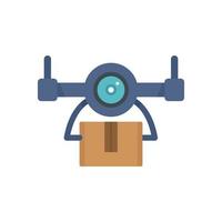 Drone delivery icon, flat style vector