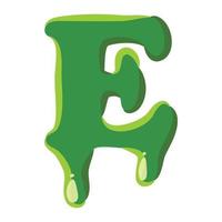 Letter E made of green slime vector