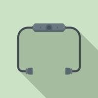 Bluetooth earbuds icon, flat style vector