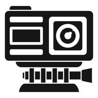 Adventure action camera icon, simple style vector