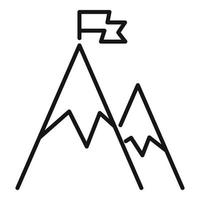 Mountains exploration icon, outline style vector