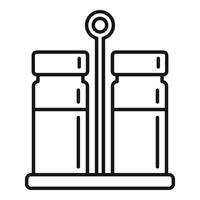 Salt pepper container stand icon, outline style vector