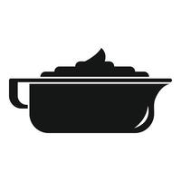 Mustard sauce bowl icon, simple style vector