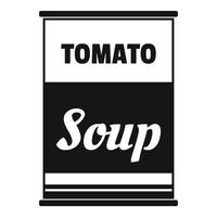 Tomato soup can icon, simple style vector