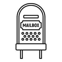 Old mailbox icon, outline style vector