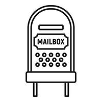 Old mailbox icon, outline style vector