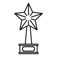 icono de trofeo de estrella de cine, estilo de contorno vector