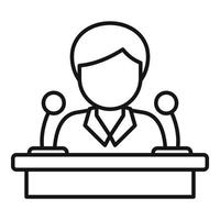 Pr specialist speaker icon, outline style vector