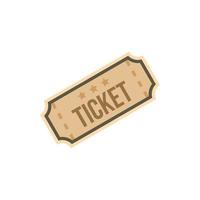 Ticket icon in flat style vector