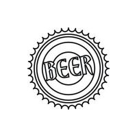 Beer bottle cap icon, outline style vector