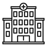 Hospital building icon, outline style vector