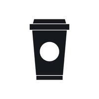 Coffee in take away cup icon, simple style vector