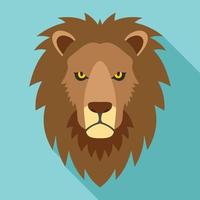 Lion head icon, flat style vector