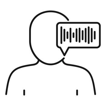 Man voice authentication icon, outline style vector