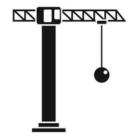 Demolition crane icon, simple style vector