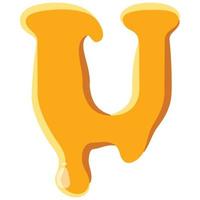 Letter U from honey icon vector