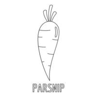 Parsnip icon, outline style. vector