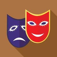 icono de máscara de carnaval, estilo plano vector
